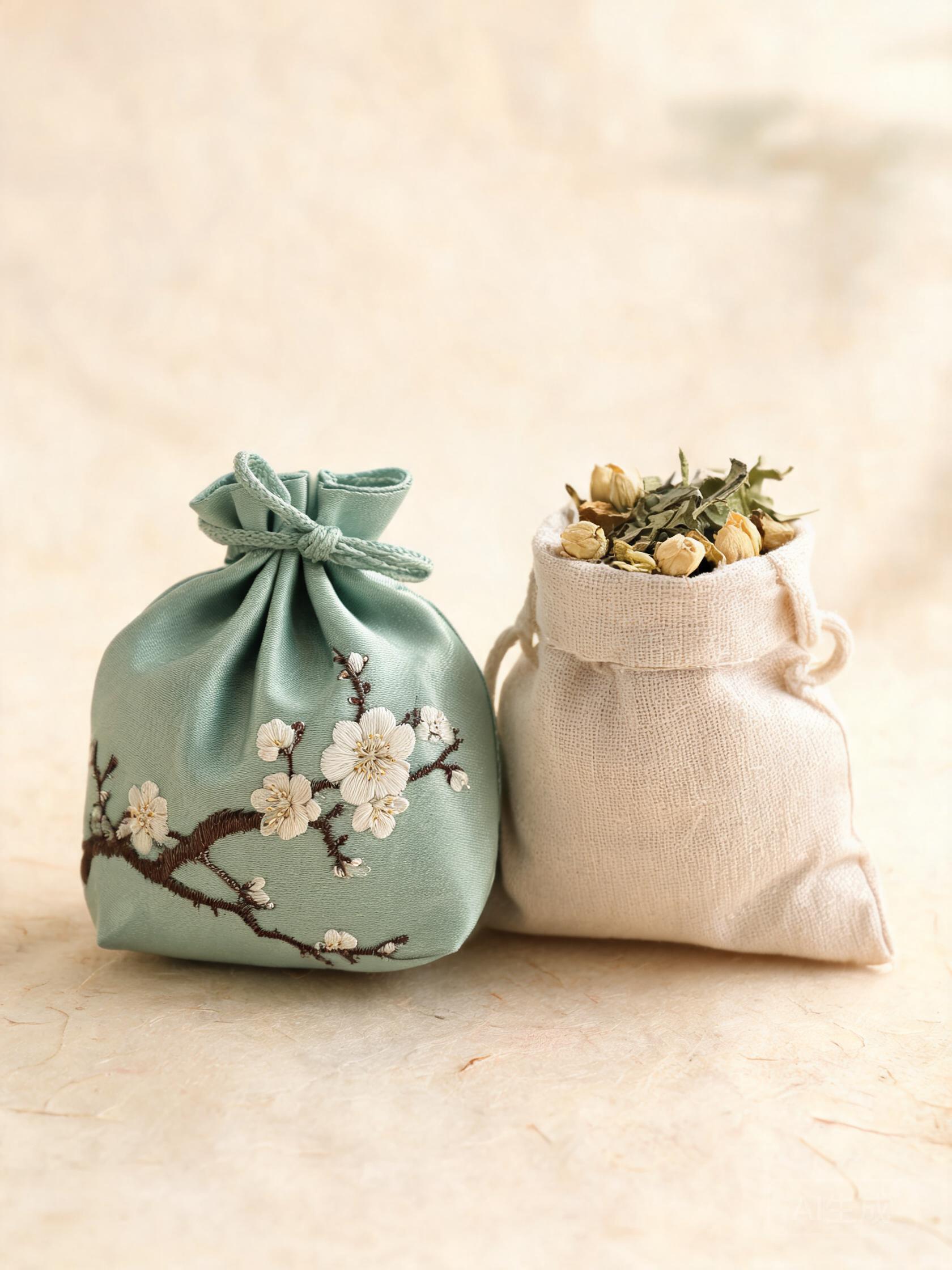 以左香氛 香包:刺绣香囊与草本内芯
